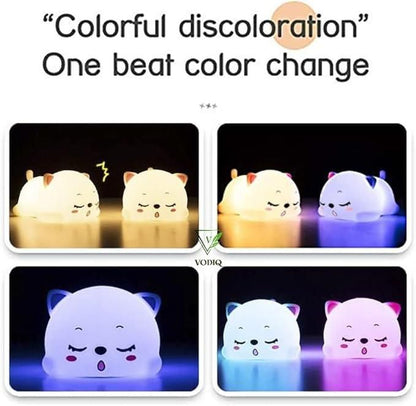 Cute Cat Animal Silicone Baby Night Light