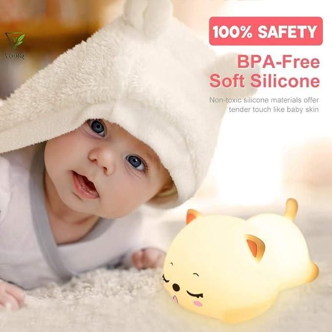 Cute Cat Animal Silicone Baby Night Light